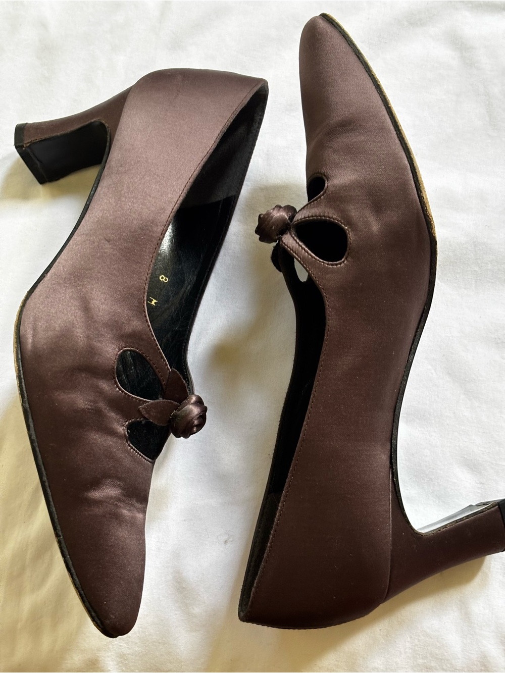 Y2K Bandolino Women's Purple Satin Dress Pumps - Picture 2 of 6
